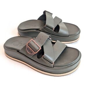 CHACO Townes Women's Olive Green Platform Slide Sandals Size 8